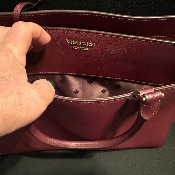 Kate Spade Burgandy Zip Top Closure Purse.  Like New. - Picture 5 of 6